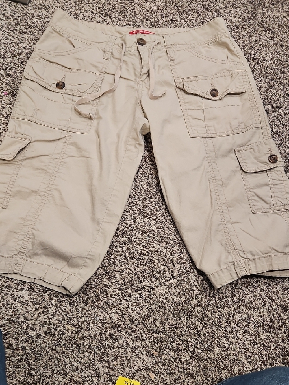 UNIONBAY Jrs Size 5 Light Khaki Cargo Shorts with Drawstring Waist